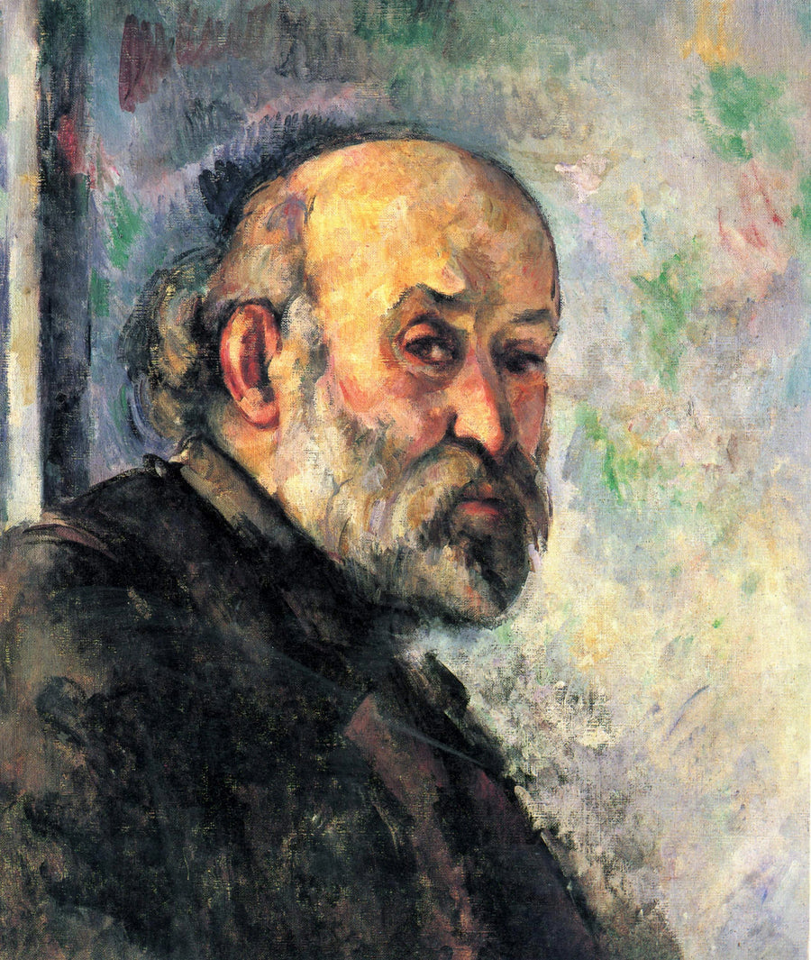 Retrato de Cézanne sobre fundo azul - Paul Cézanne