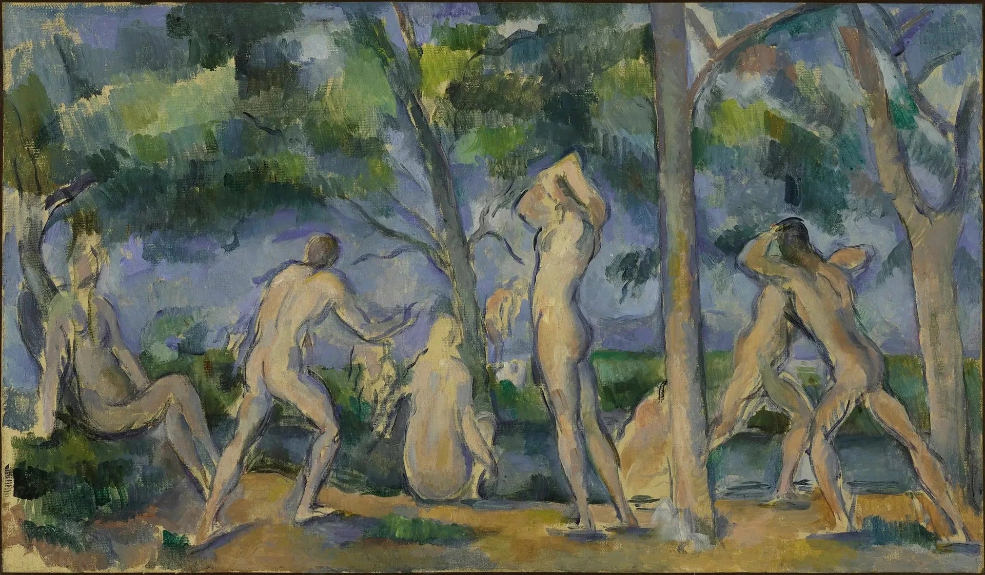 Baigneurs Paul Cézanne figures dans un sous-bois – reproduction peinture à l’huile sur toile