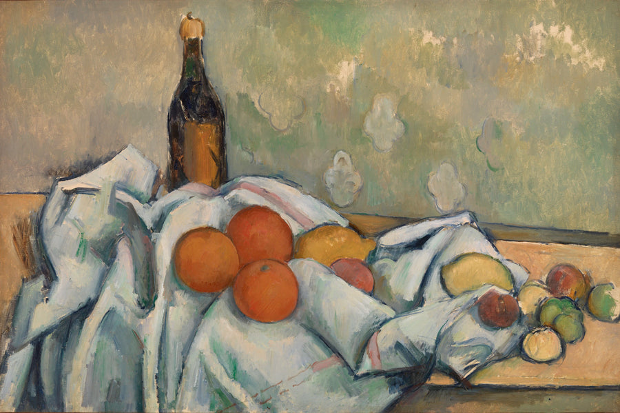 Garrafa e frutas - Paul Cézanne