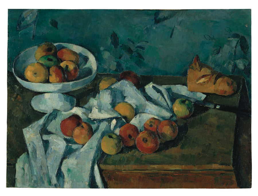 Fruteira, maçãs e pão - Paul Cézanne