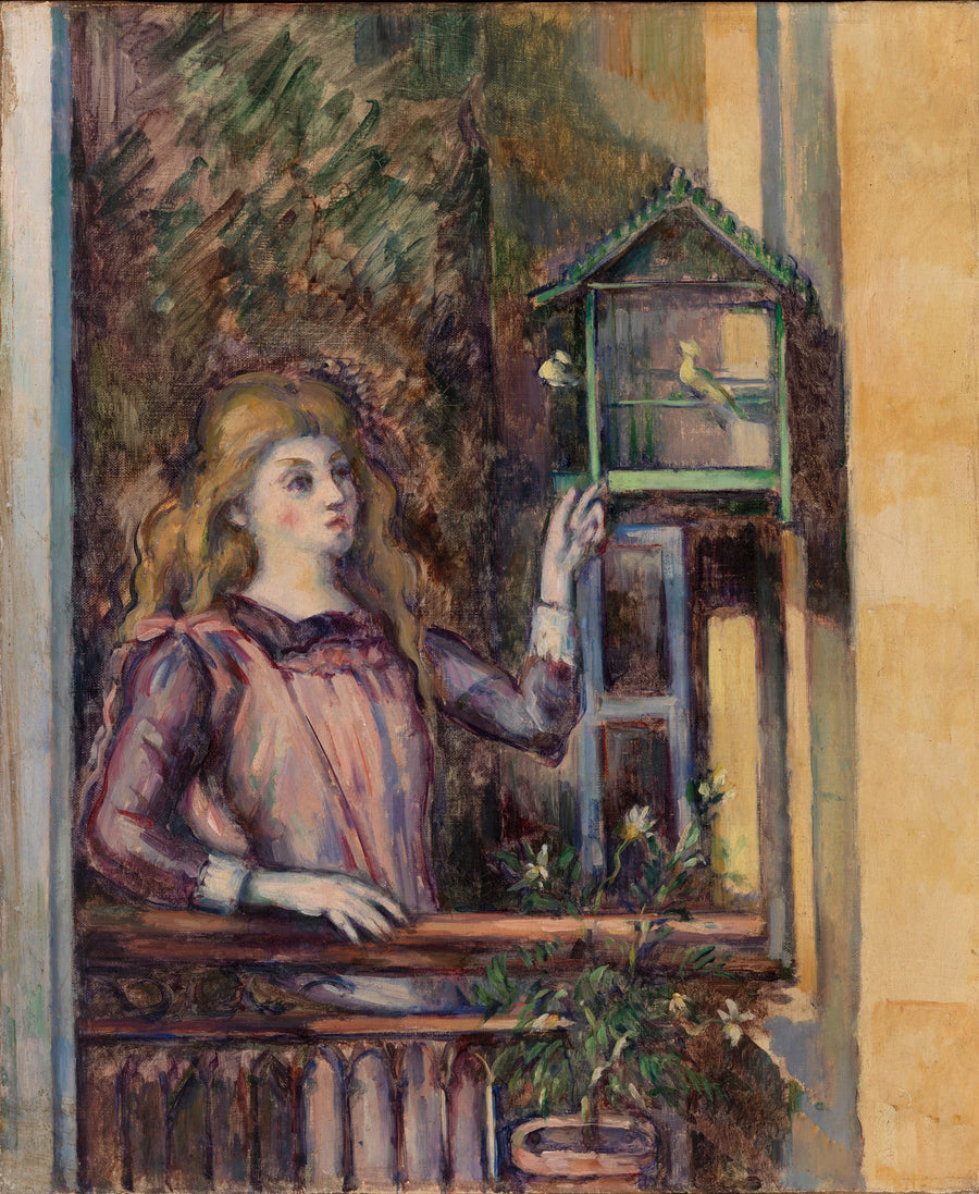 Jovem garota na gaiola de pássaros - Paul Cézanne