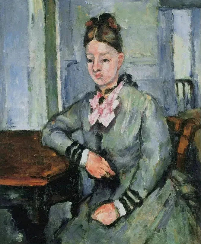 Madame Cézanne apoiada - Paul Cézanne