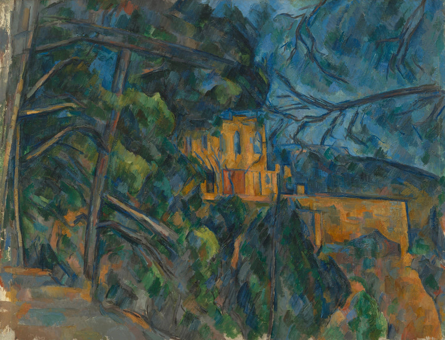 Castelo Negro atrás das árvores - Paul Cézanne