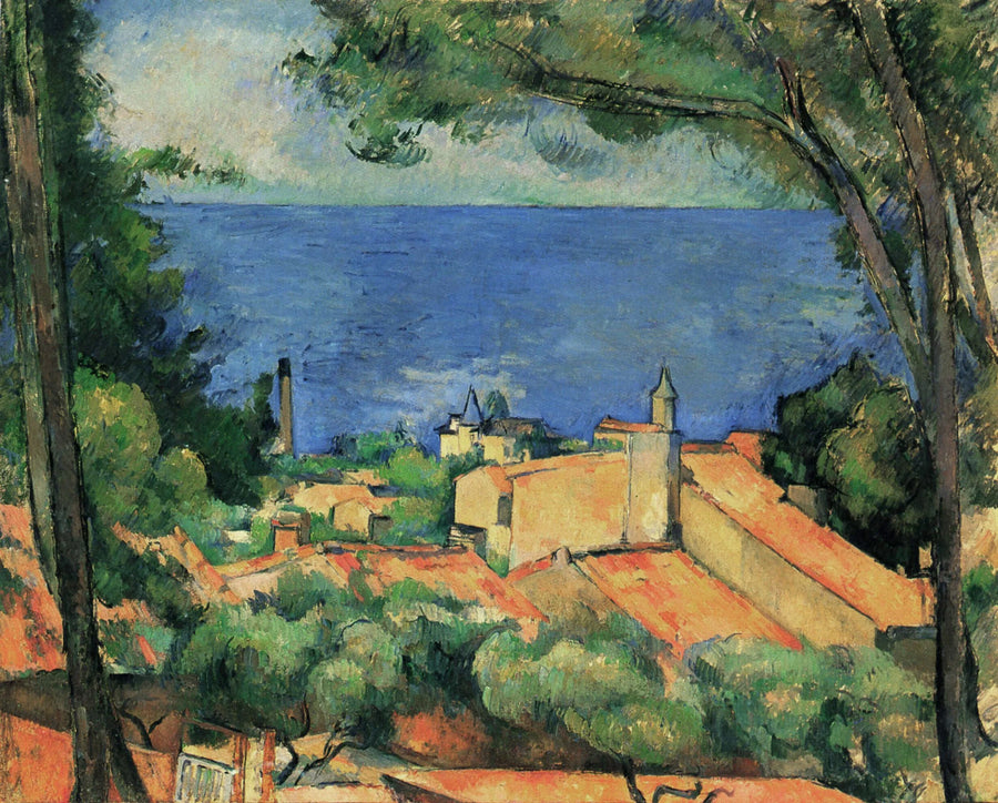 L'Estaque com telhados vermelhos - Paul Cézanne