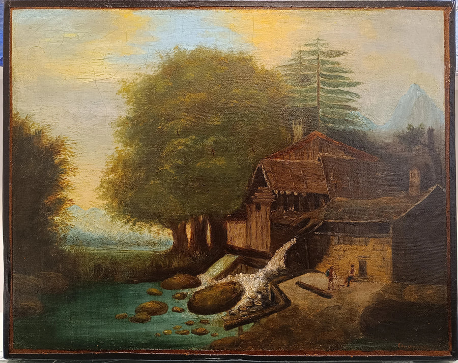 Paisagem com moinho - Paul Cézanne