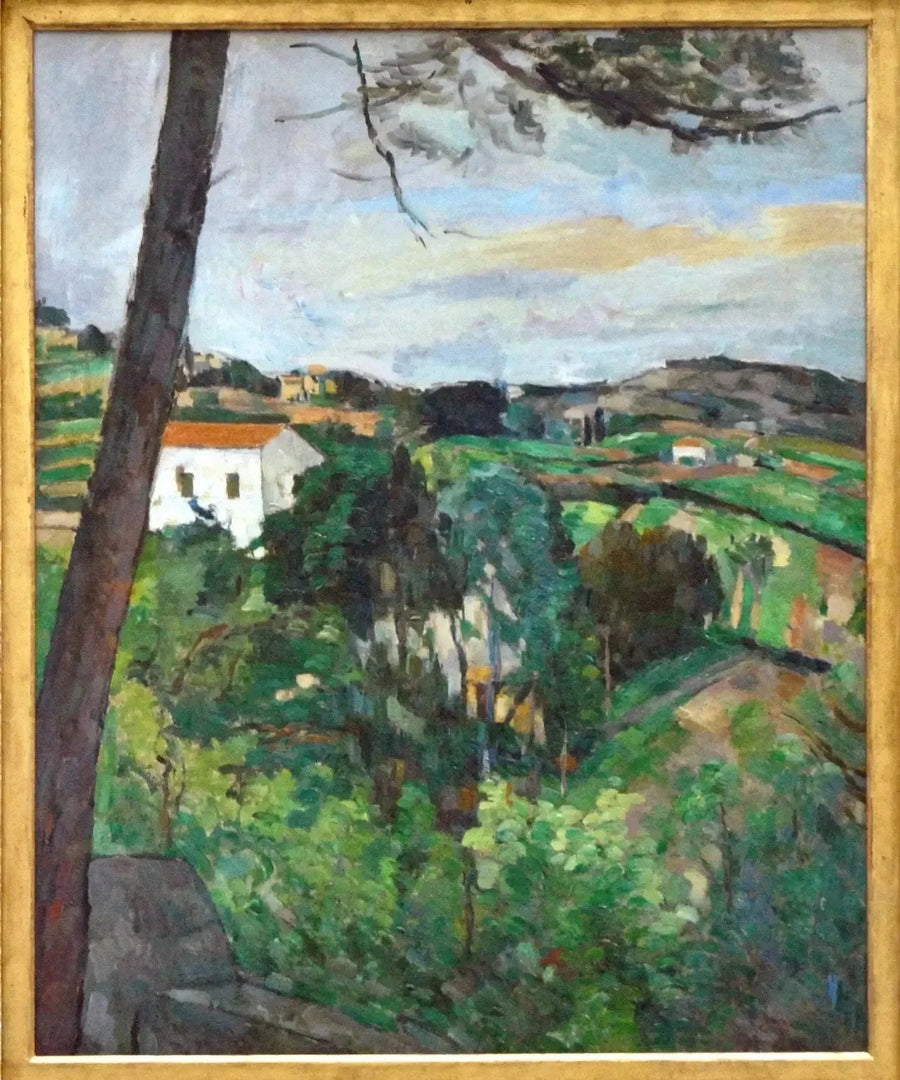 Paisagem com telhado vermelho - Paul Cézanne