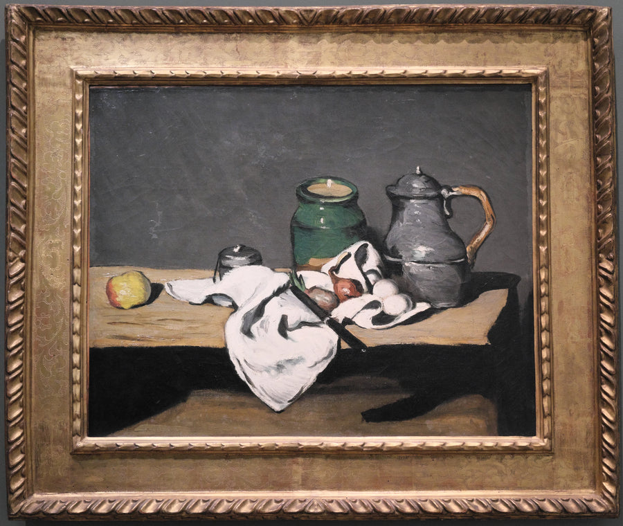 Vaso verde e chaleira de estanho - Paul Cézanne