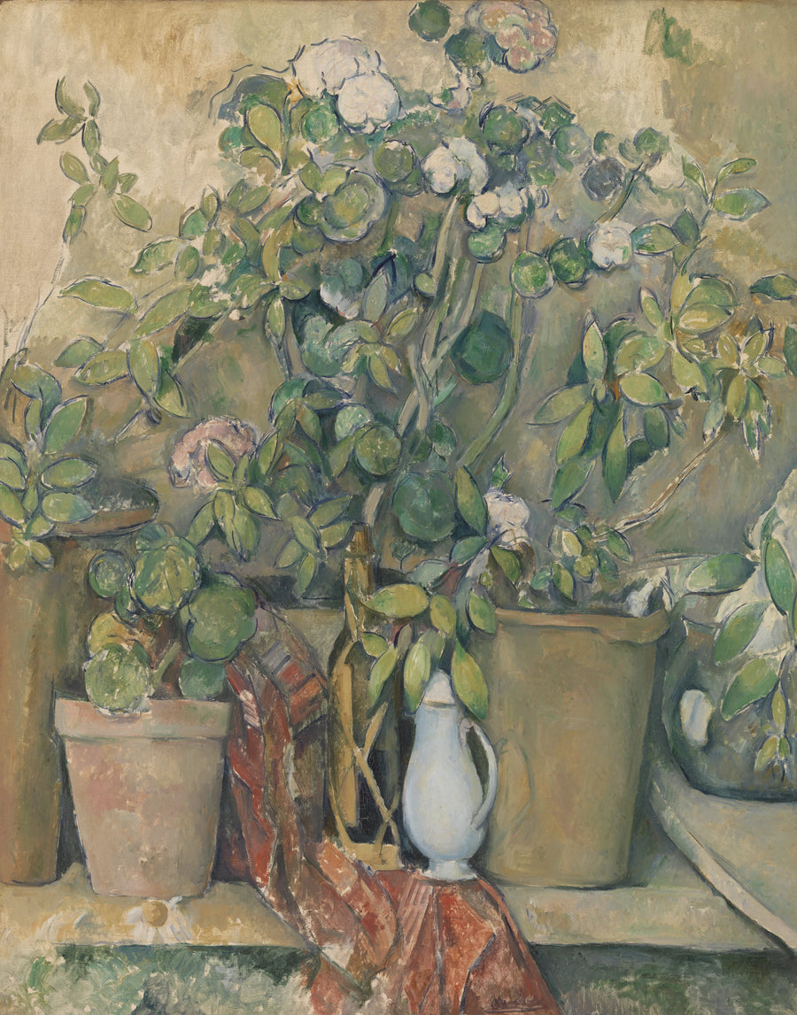 Vasos de barro e flores - Paul Cézanne