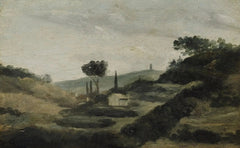Paisagem do campo de Aix até a torre de César, por volta de 1862 - Paul Cézanne