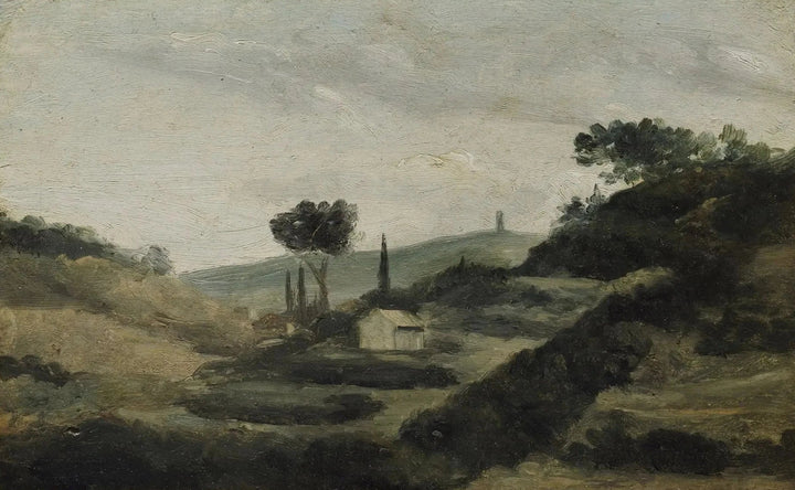 Paisagem do campo de Aix até a torre de César, por volta de 1862 - Paul Cézanne