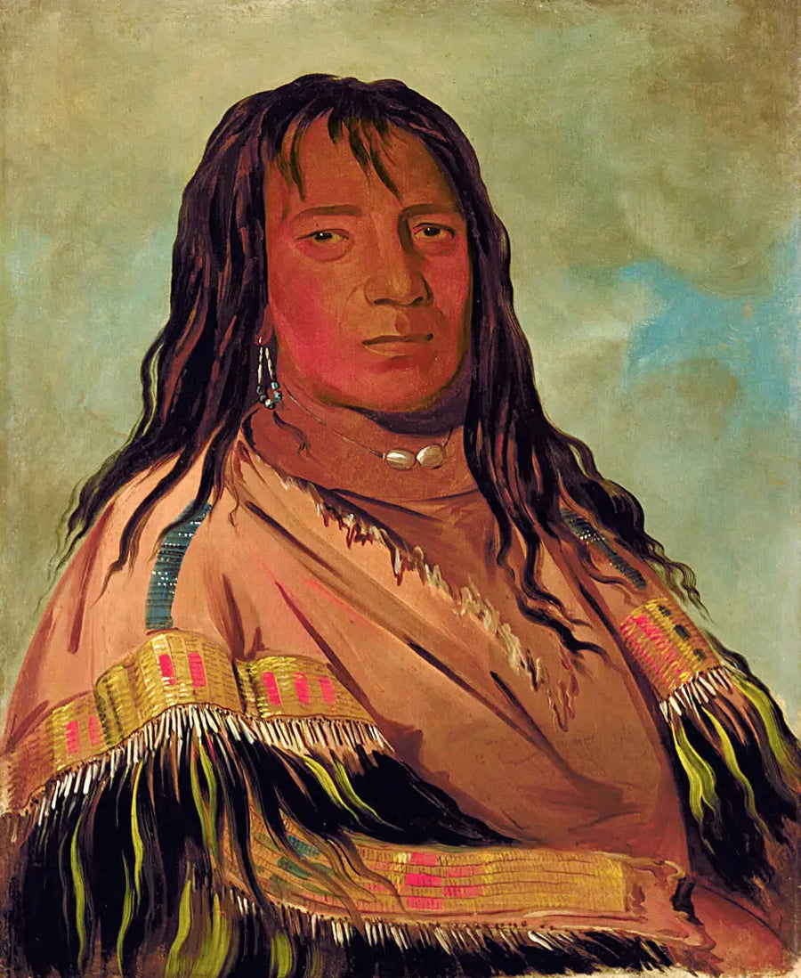 Chá-tee-wah-née-che, Sem Coração, Chefe da gangue Wah-ne-watch-to-nee-nah - George Catlin