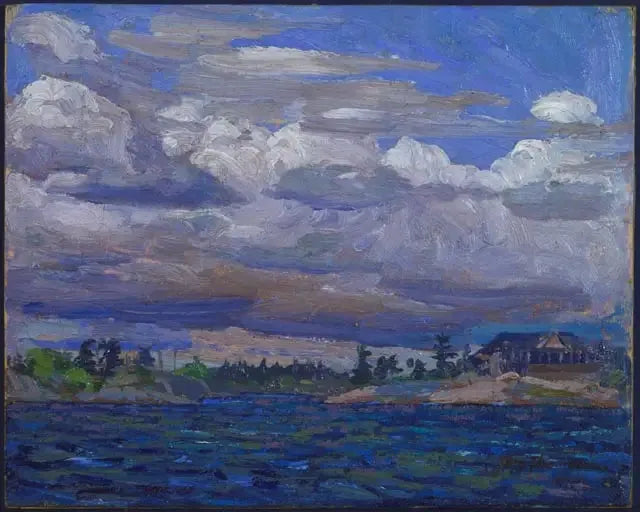 Chalé à beira de rio rochoso - Tom Thomson