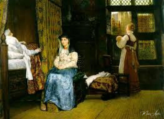 Chambre de naissance XVIIe siècle - Lawrence Alma-Tadema Reproductions de tableaux à la peinture à l’huile