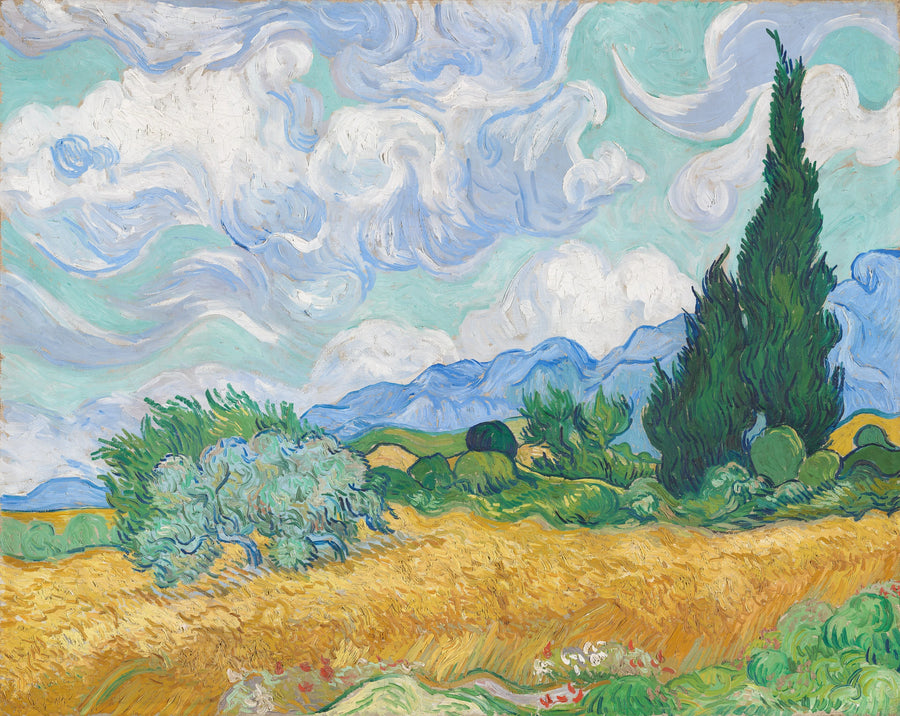 Um campo de trigo com ciprestes - Vincent van Gogh