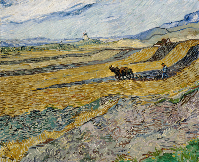 Campo fechado com lavrador - Vincent van Gogh