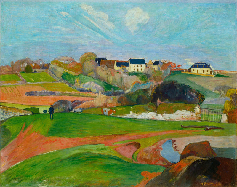 Campos em Pouldu, ou Paisagem em Pouldu - Paul Gauguin