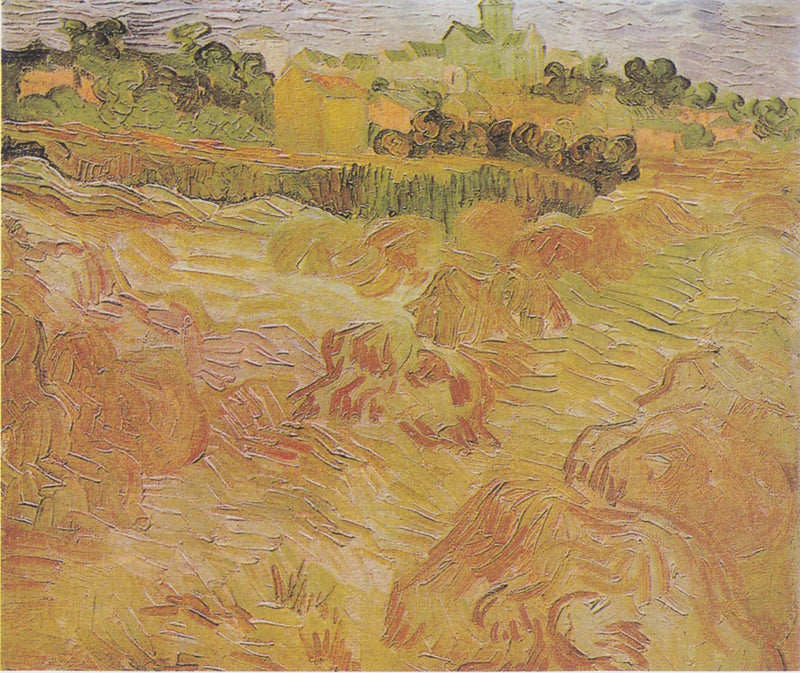 Campos de trigo com Auvers ao fundo - Vincent van Gogh