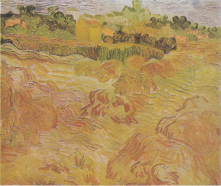 Campos de trigo com Auvers ao fundo - Vincent van Gogh