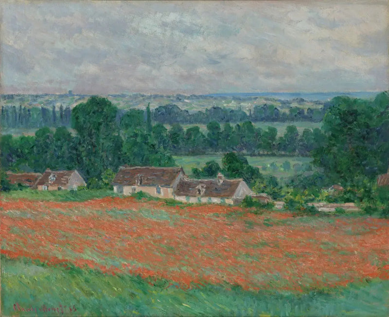 Campos de papoulas em Giverny - Claude Monet