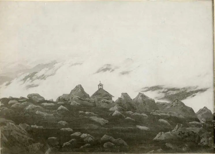 Capela de montanha na névoa - Caspar David Friedrich