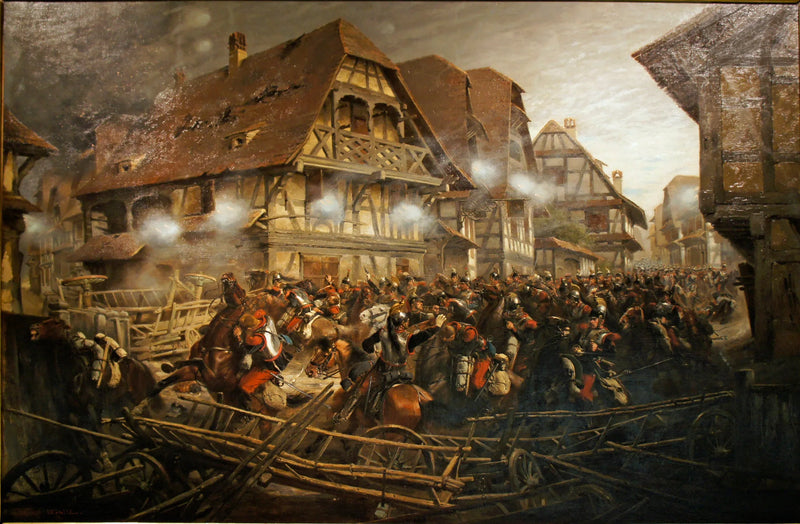 Carga do 9º regimento de cuirassiers na vila de Morsbronn - Édouard Detaille