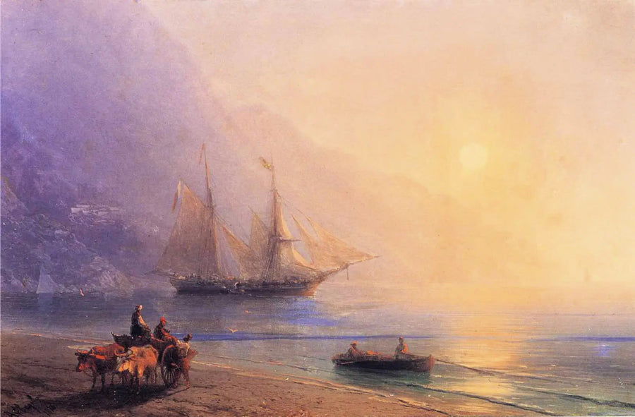 Carregamento de suprimentos ao largo da costa da Crimeia - Ivan Aivazovsky