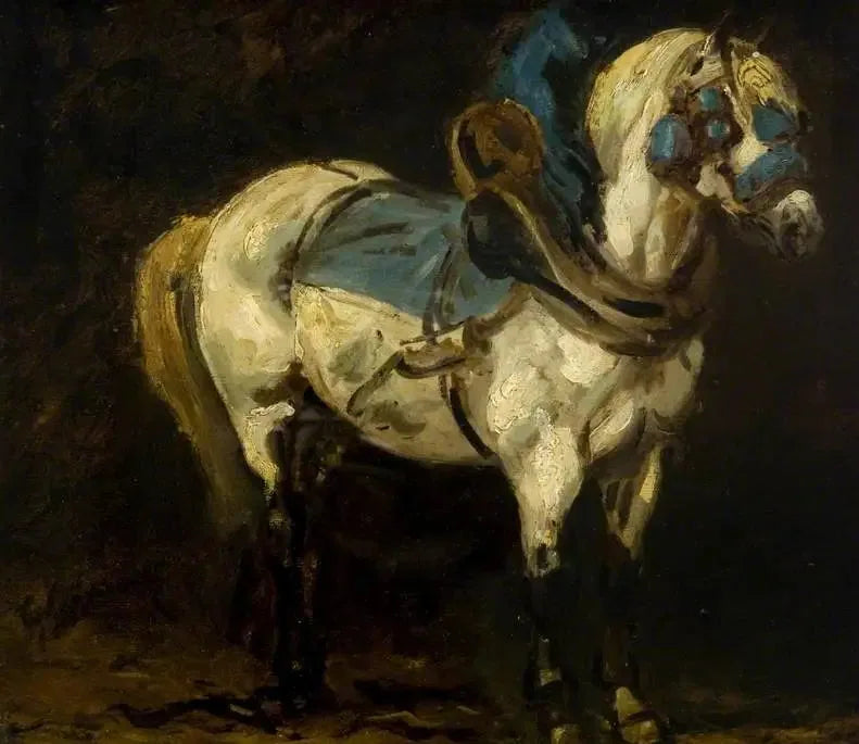 Carregador cinza com arreios azuis - Théodore Géricault
