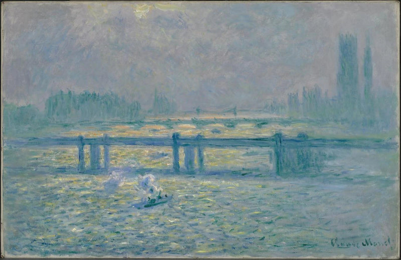 Ponte Charing Cross, reflexos no Tâmisa - Claude Monet