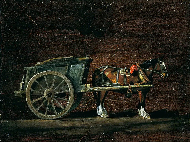 Carro de fazenda, cavalo puxando - John Constable