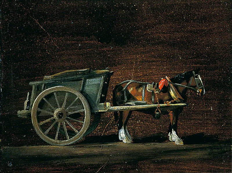 Carro de fazenda, cavalo puxando - John Constable