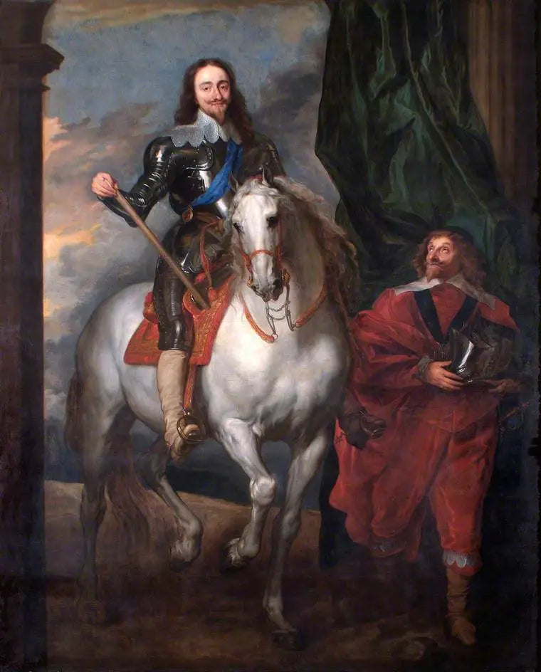 Carlos I (1600-1649), a cavalo com Monsieur de Saint-Antoine - Antoine van Dyck