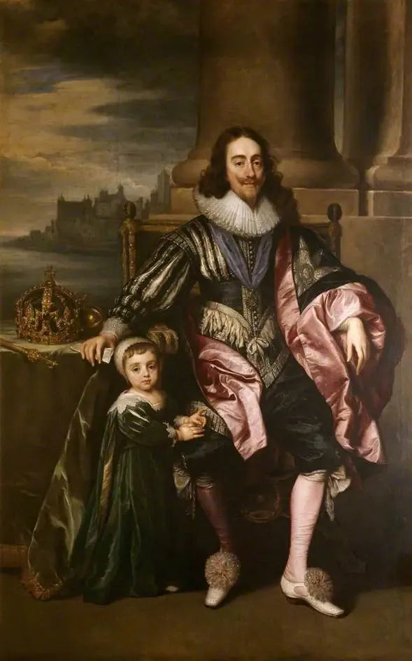 Carlos I (1600-1649) e o príncipe Carlos (1630-1685) - Antoine van Dyck