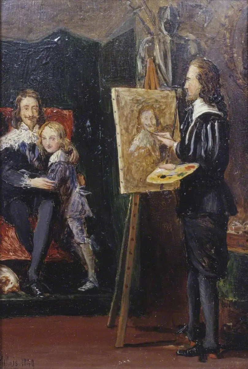 Rei Charles I e seu filho no ateliê de Van Dyck - John Everett Millais