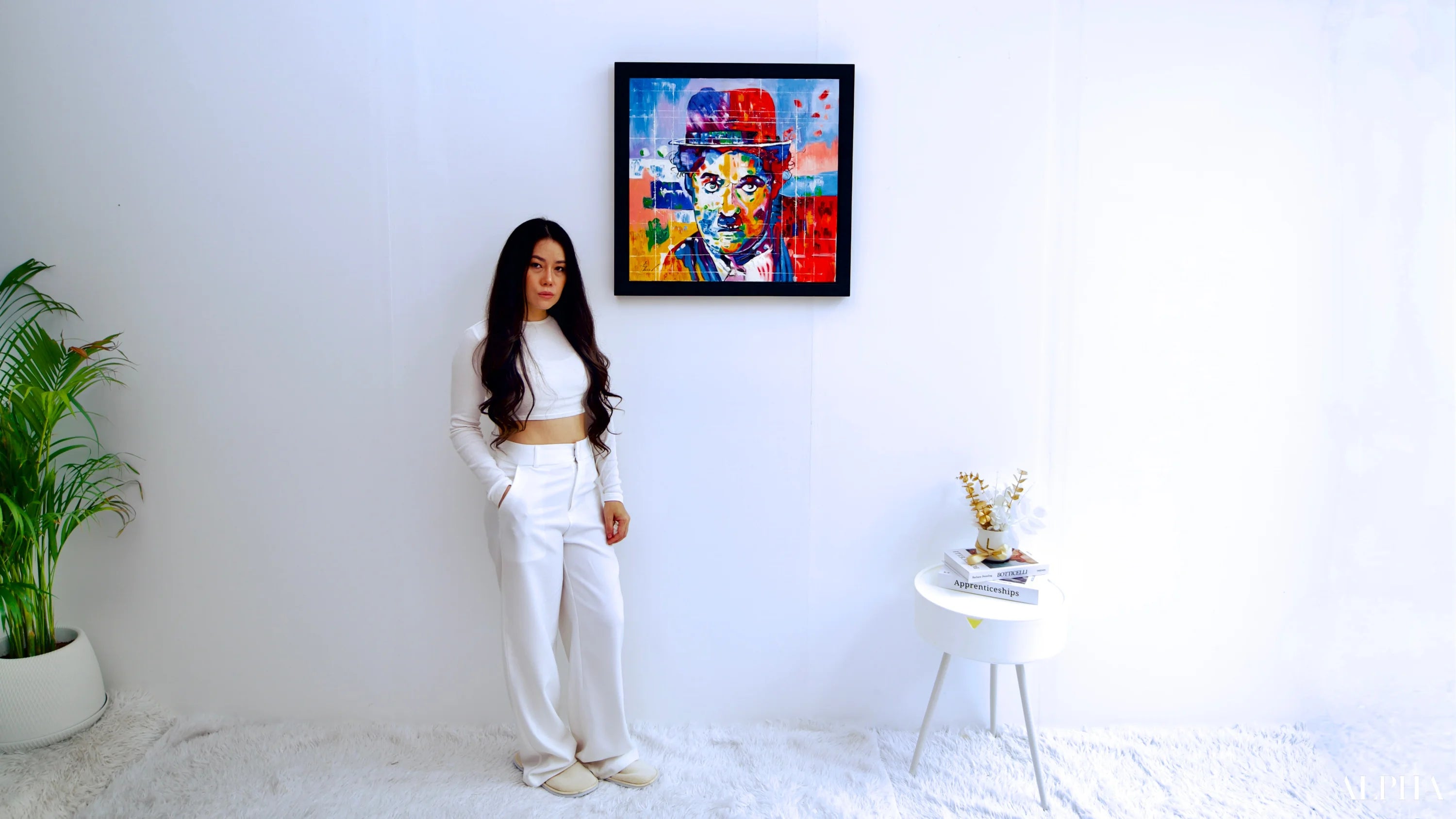 Charlie Chaplin Pop Art - Thanchanok | 55 x 55 cm Reproductions de tableaux à la peinture à l’huile