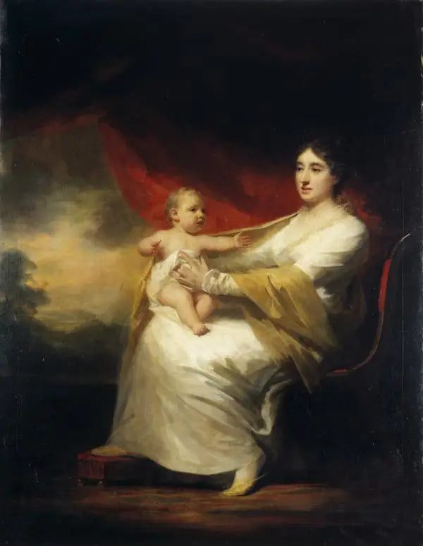 Charlotte Hall, Lady Hume Campbell de Marchmont, e seu filho, Sir Hugh Hume Campbell, 7º barão de Marchmont (1812 - 1894) - Henry Raeburn