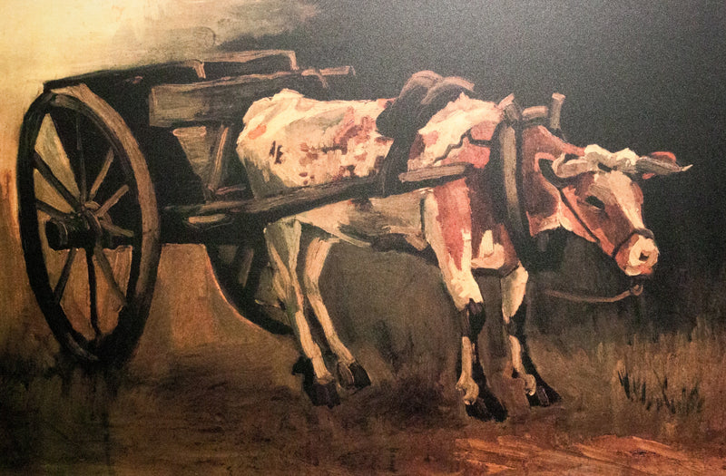 Carroça com boi vermelho e branco - Vincent van Gogh