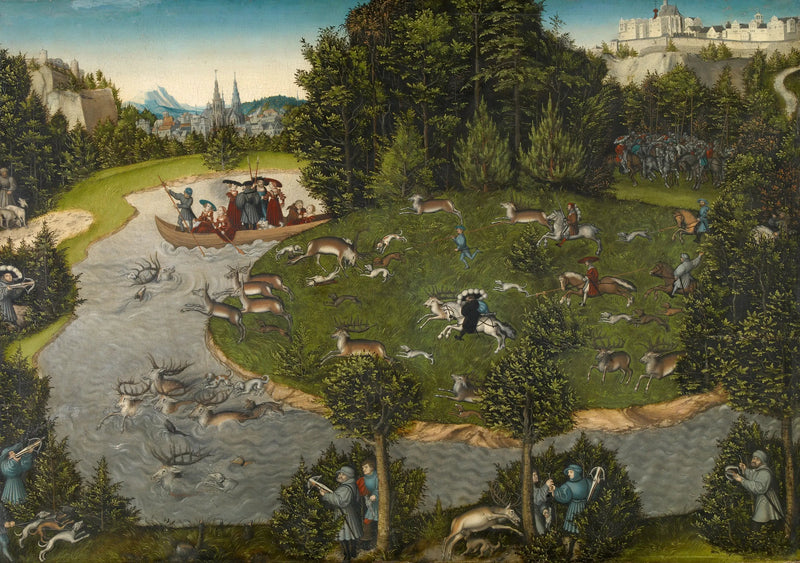Caça ao cervo do eleitor Frederico, o Sábio - Lucas Cranach, o Velho