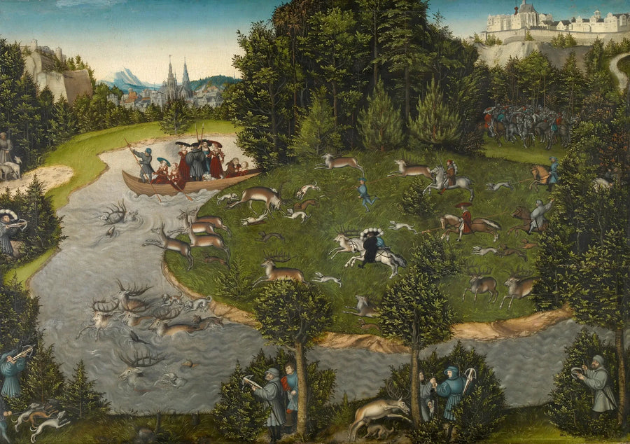 Caça ao cervo do eleitor Frederico, o Sábio - Lucas Cranach, o Velho