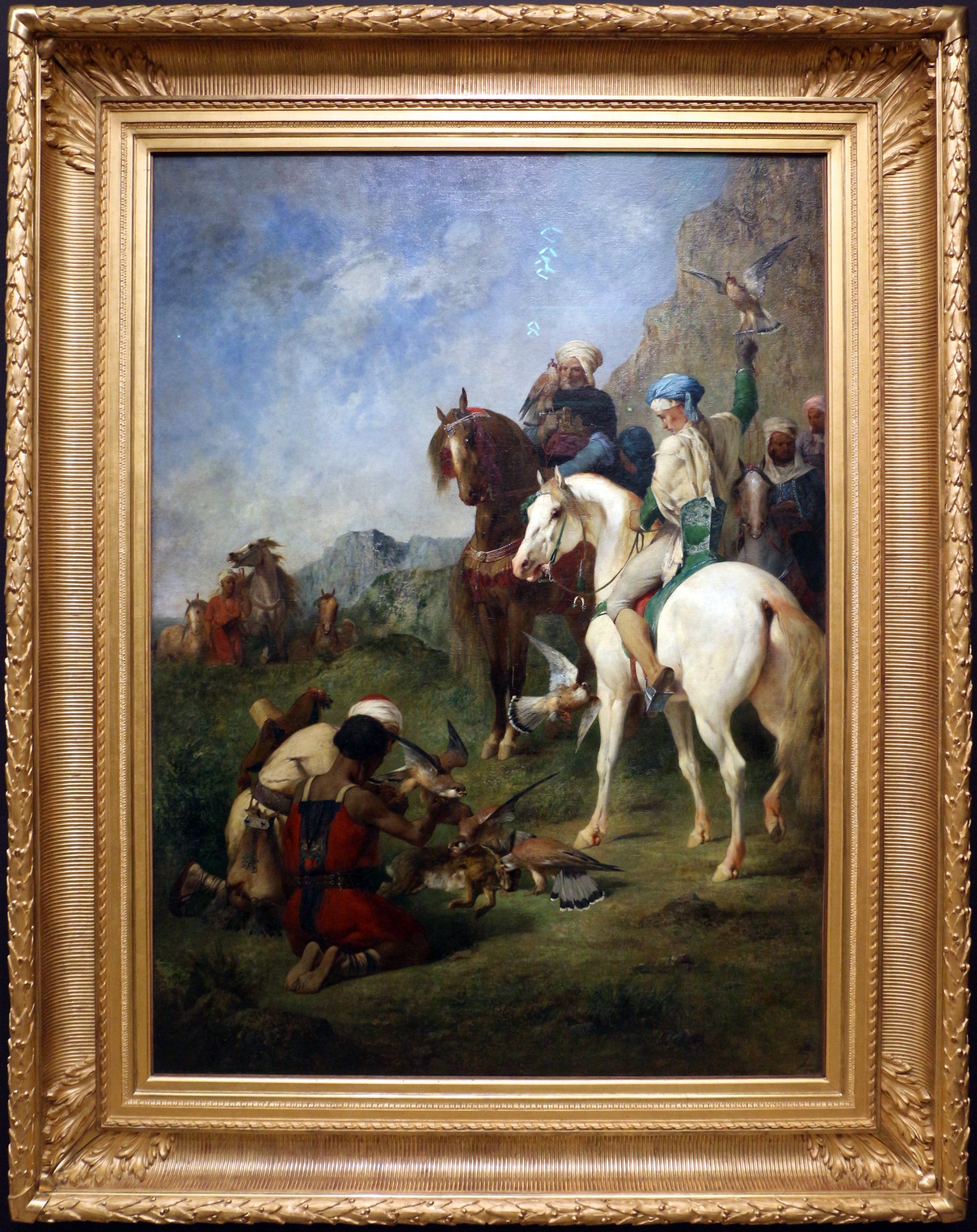 Chasse au faucon en Algérie : la curée - Eugène Fromentin image 1 reproduction artisanale de tableau
