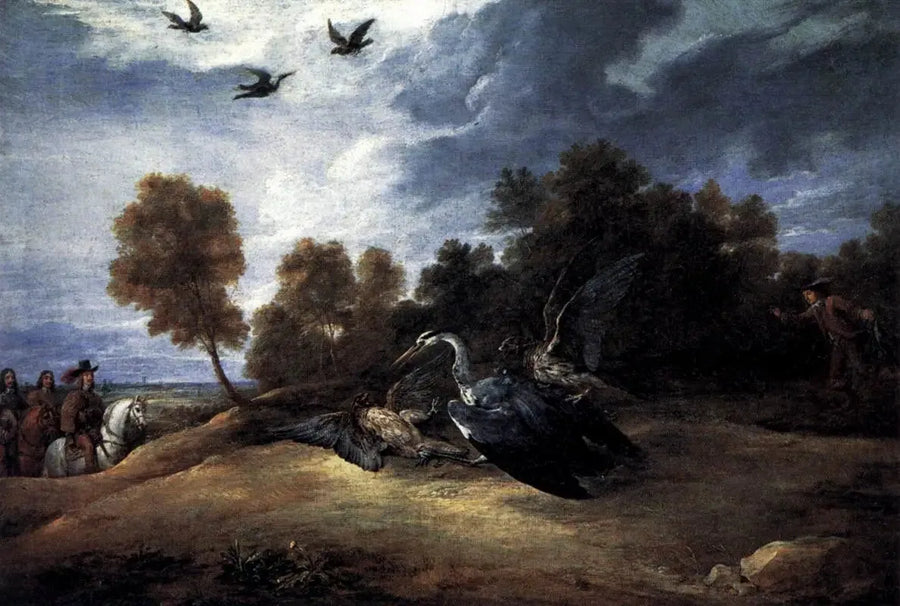 Caça ao garça com o arquiduque Leopoldo-Guilherme - David Teniers, o Jovem