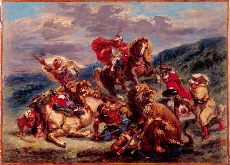 Caça ao leão - Eugène Delacroix