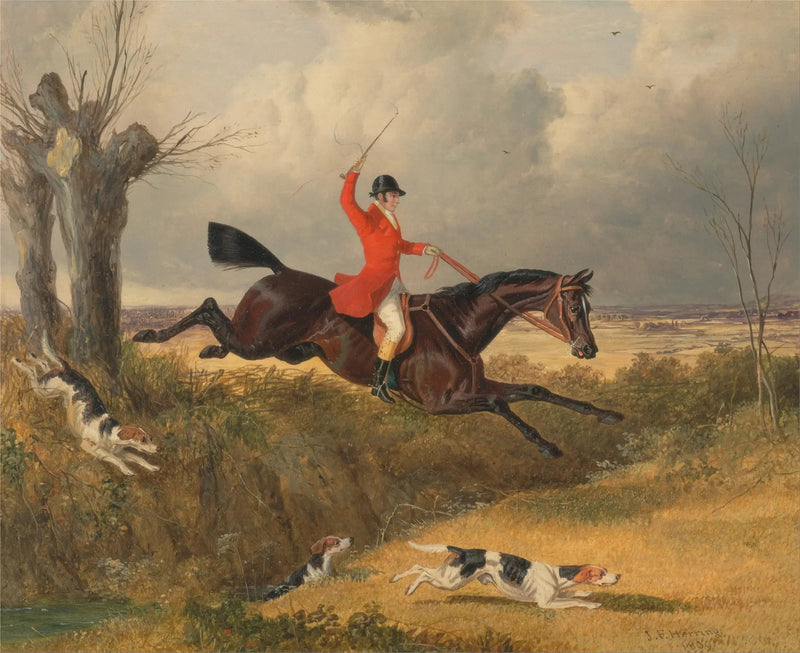 Caça ao raposo: limpeza de um fosso - John Frederick Herring, Sr.