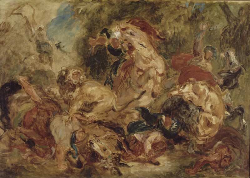 Caça aos leões - Eugène Delacroix