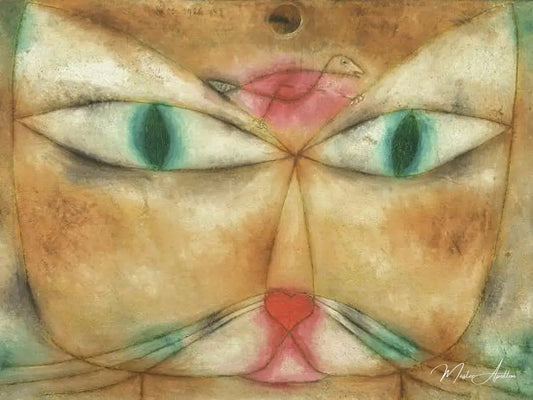 chat et oiseau - Paul Klee - Reproductions de tableaux et peintures haut de gamme