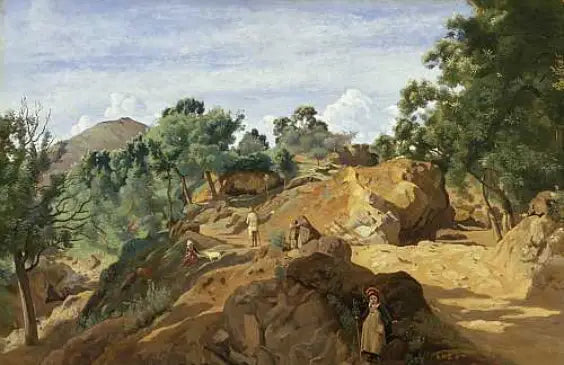 Castanhal rochosa (Morvan ou Auvergne) - Jean-Baptiste Camille Corot