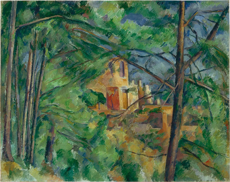Castelo Negro atrás das árvores - Paul Cézanne