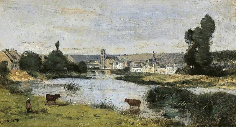 Château-Thierry. Visão geral com a torre de Saint-Crépin - Jean-Baptiste Camille Corot