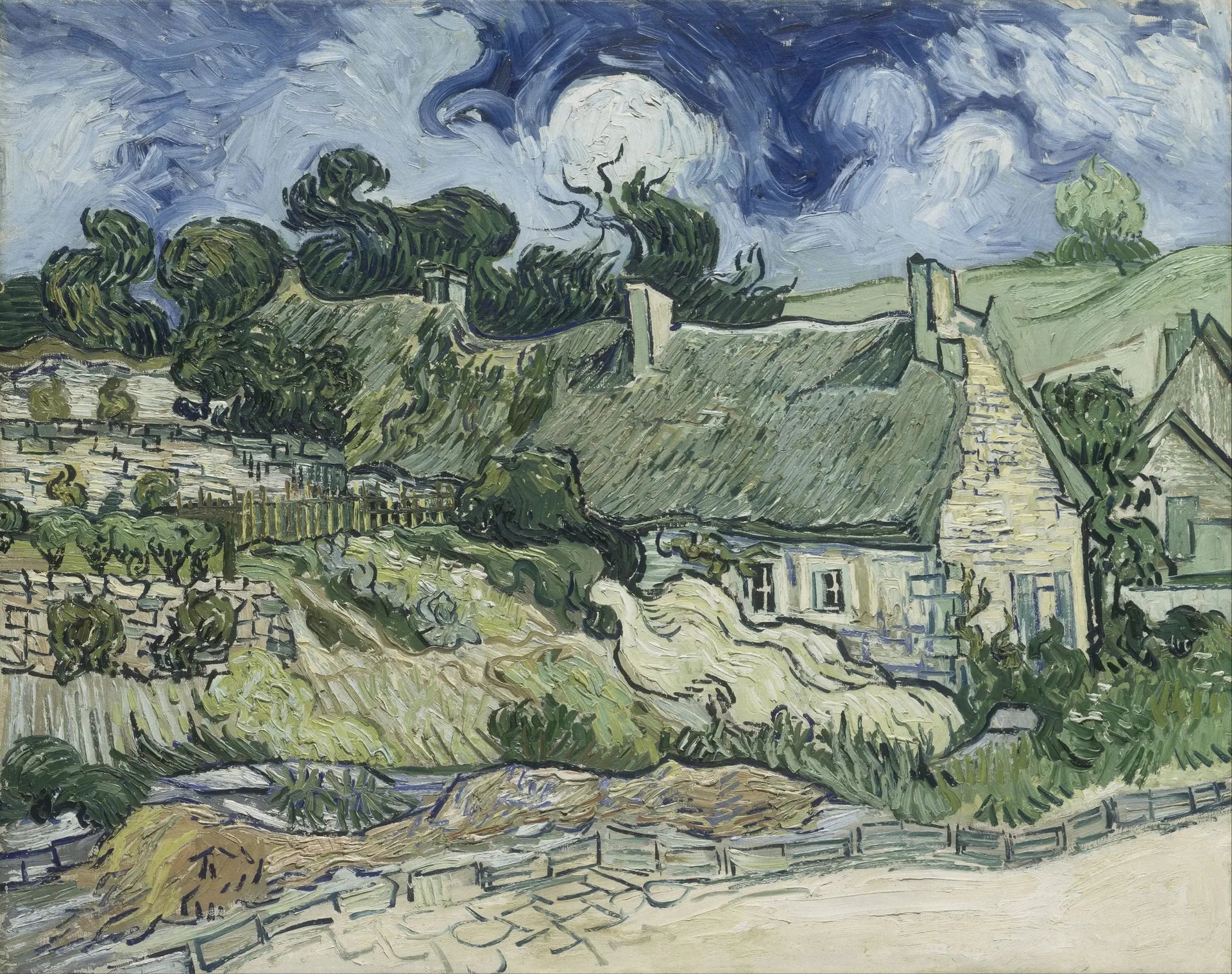 Chaumes de Cordeville - Vincent van Gogh image 1 copie peinte à la main à l’huile