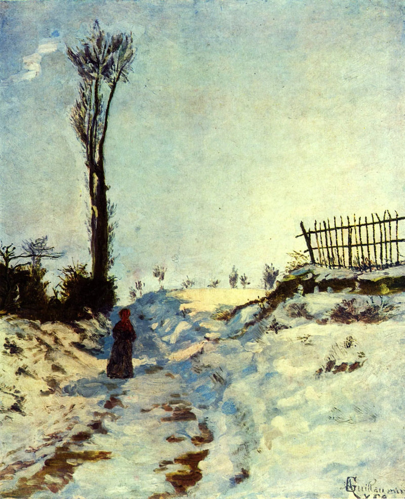 Caminho estreito, efeito de neve - Armand Guillaumin