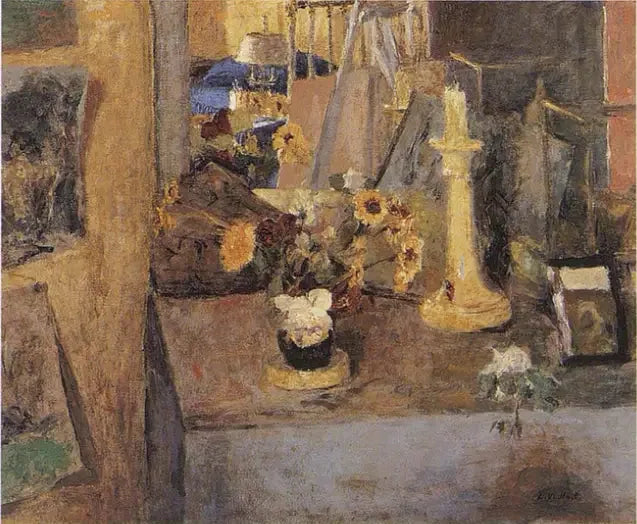 Lareira com castiçal - Édouard Vuillard